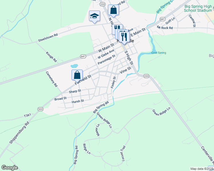 map of restaurants, bars, coffee shops, grocery stores, and more near in Newville