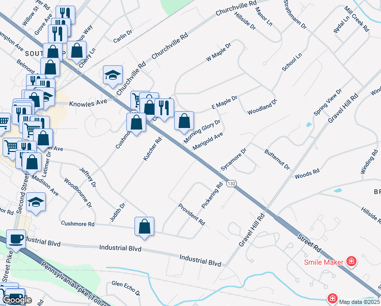 map of restaurants, bars, coffee shops, grocery stores, and more near 781 Marigold Avenue in Southampton