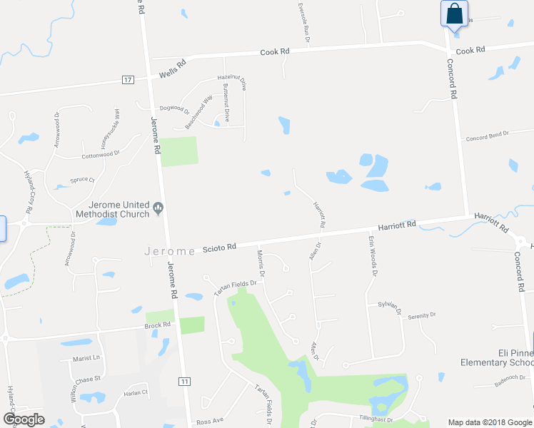 map of restaurants, bars, coffee shops, grocery stores, and more near 8108 Harriott Road in Dublin