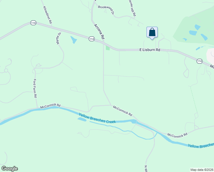 map of restaurants, bars, coffee shops, grocery stores, and more near 2919 Arcona Road in Mechanicsburg