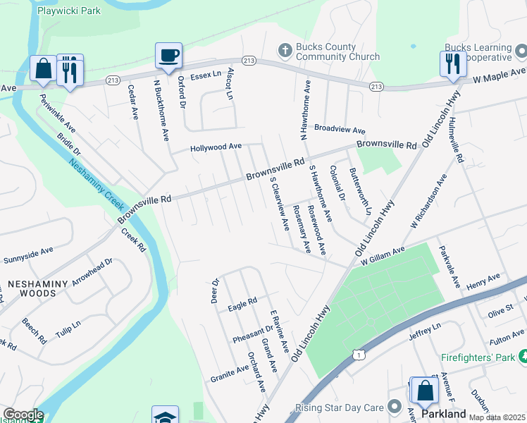 map of restaurants, bars, coffee shops, grocery stores, and more near 138 South Hazel Avenue in Langhorne