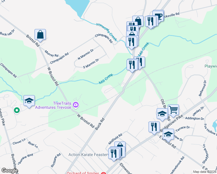 map of restaurants, bars, coffee shops, grocery stores, and more near 4 Falcon Drive in Southampton