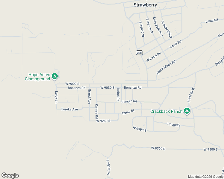 map of restaurants, bars, coffee shops, grocery stores, and more near 34570 West 9030 South in Duchesne