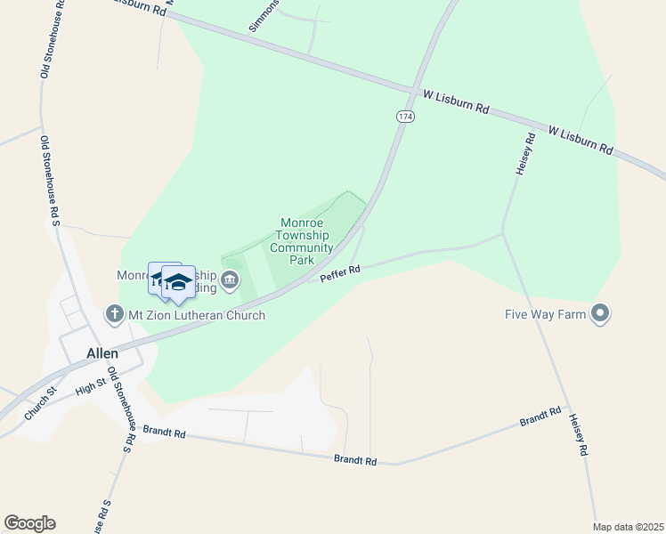 map of restaurants, bars, coffee shops, grocery stores, and more near 1185 Boiling Springs Road in Mechanicsburg