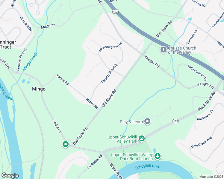 map of restaurants, bars, coffee shops, grocery stores, and more near 209 Old State Road in Royersford