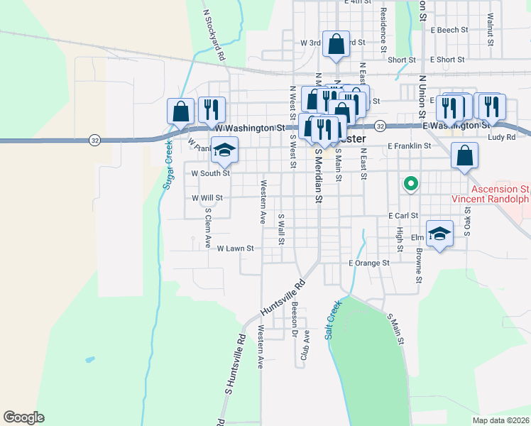 map of restaurants, bars, coffee shops, grocery stores, and more near 425 Western Avenue in Winchester