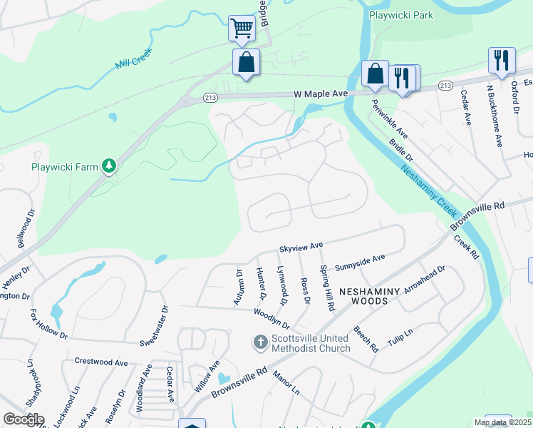 map of restaurants, bars, coffee shops, grocery stores, and more near 903 Edgewood Lane in Feasterville-Trevose