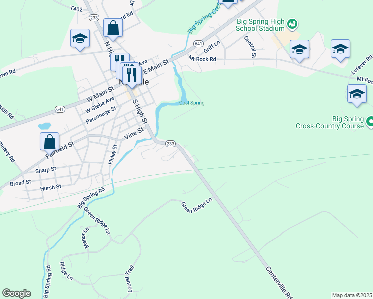 map of restaurants, bars, coffee shops, grocery stores, and more near 125 Centerville Road in Newville