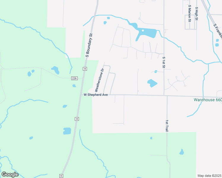 map of restaurants, bars, coffee shops, grocery stores, and more near Breezewood Drive in Kirksville