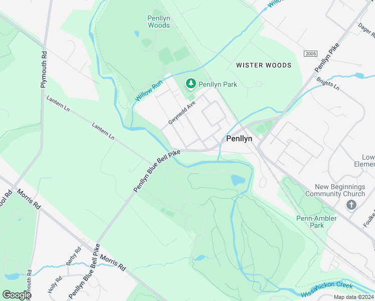map of restaurants, bars, coffee shops, grocery stores, and more near 201 Penllyn Pike in Blue Bell