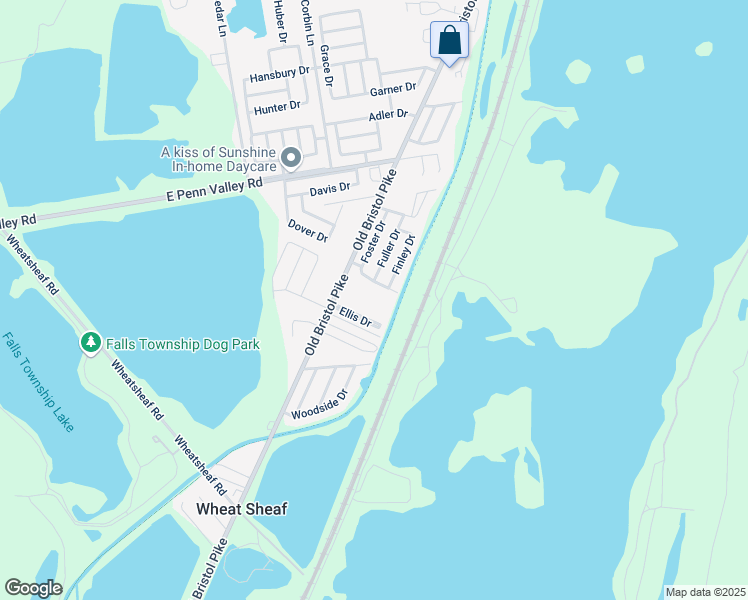 map of restaurants, bars, coffee shops, grocery stores, and more near 1445 Bristol Pike in Croydon