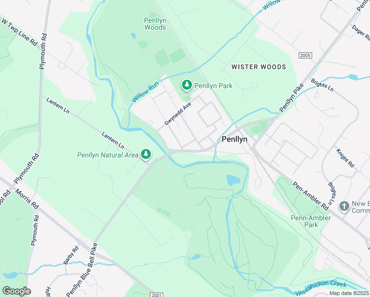 map of restaurants, bars, coffee shops, grocery stores, and more near 201 Penllyn Pike in Blue Bell