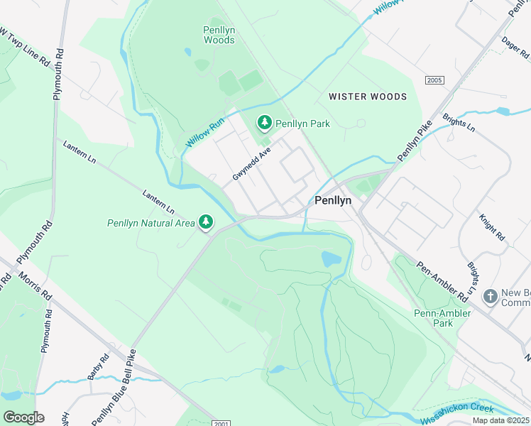 map of restaurants, bars, coffee shops, grocery stores, and more near 205 Penllyn Blue Bell Pike in Blue Bell