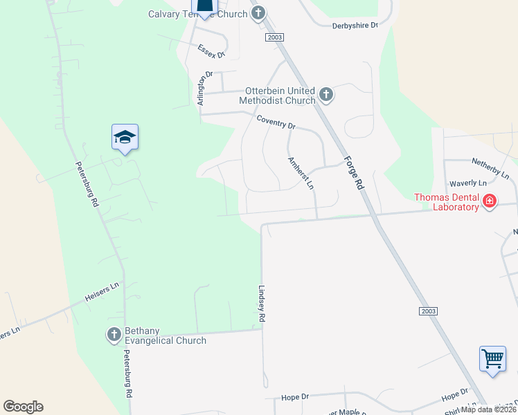 map of restaurants, bars, coffee shops, grocery stores, and more near 203 Berkshire Drive in Carlisle