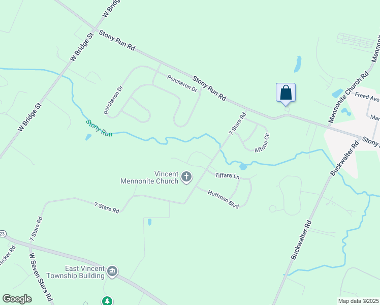 map of restaurants, bars, coffee shops, grocery stores, and more near 25 7 Stars Road in Phoenixville