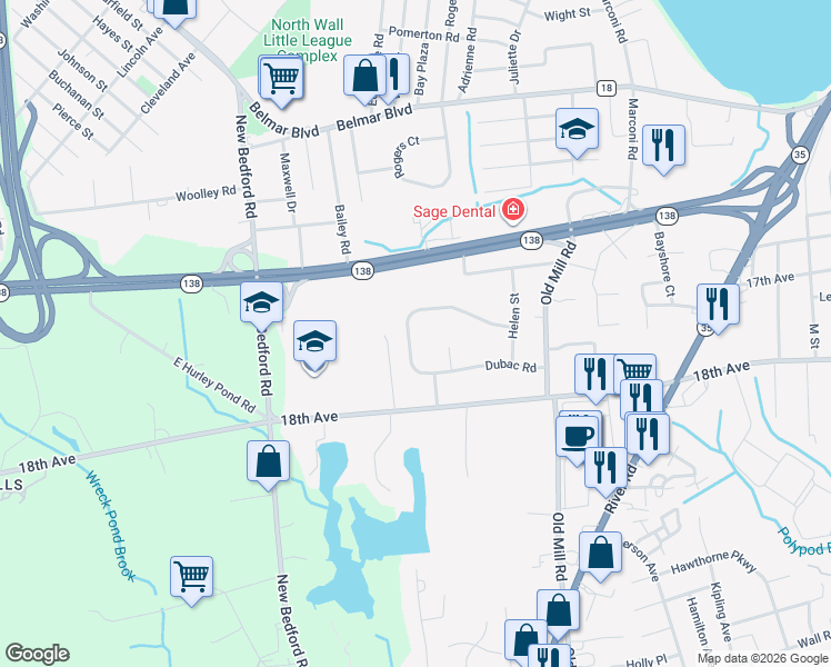 map of restaurants, bars, coffee shops, grocery stores, and more near 1741 Daniel Court in Monmouth County