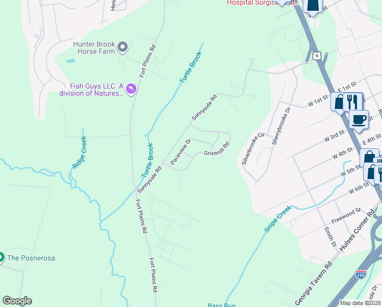 map of restaurants, bars, coffee shops, grocery stores, and more near 2 Albion Way in Howell Township