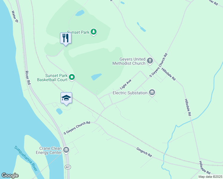 map of restaurants, bars, coffee shops, grocery stores, and more near 1947 Light Avenue in Middletown