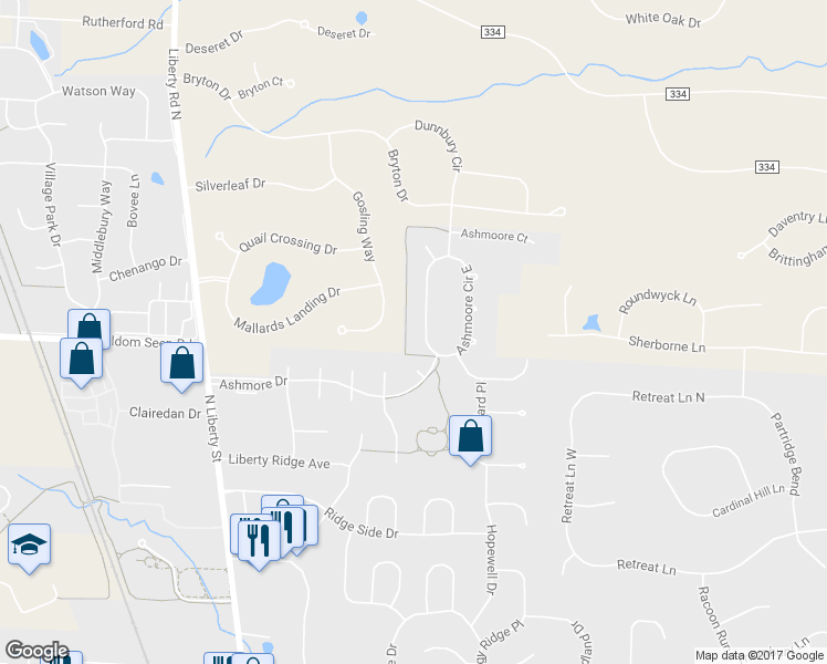 map of restaurants, bars, coffee shops, grocery stores, and more near 331 Ashmoore Circle West in Powell