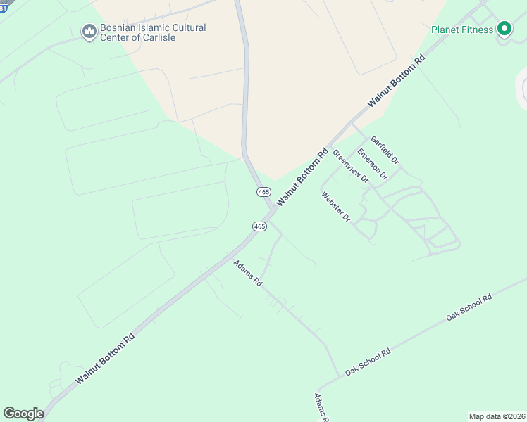 map of restaurants, bars, coffee shops, grocery stores, and more near 1601 Walnut Bottom Road in Carlisle