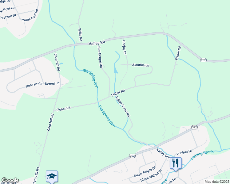 map of restaurants, bars, coffee shops, grocery stores, and more near 211 Fisher Road in York County