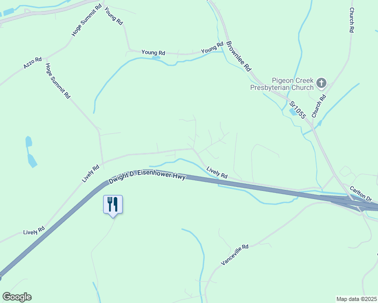 map of restaurants, bars, coffee shops, grocery stores, and more near 452 Lively Road in Eighty Four