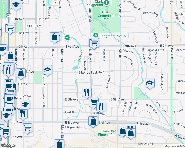 map of restaurants, bars, coffee shops, grocery stores, and more near 146 Saint Clair Avenue in Longmont