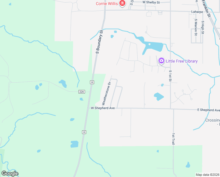 map of restaurants, bars, coffee shops, grocery stores, and more near 2803 Weatherstone Drive in Kirksville