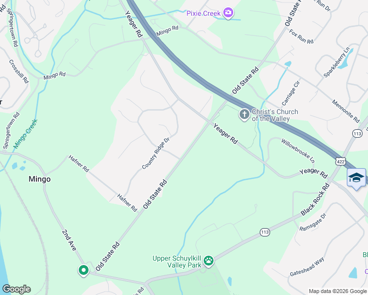 map of restaurants, bars, coffee shops, grocery stores, and more near 265 Old State Road in Royersford