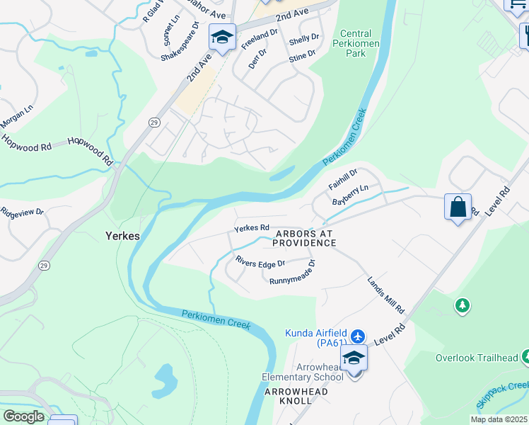 map of restaurants, bars, coffee shops, grocery stores, and more near 5 Henry Avenue in Collegeville