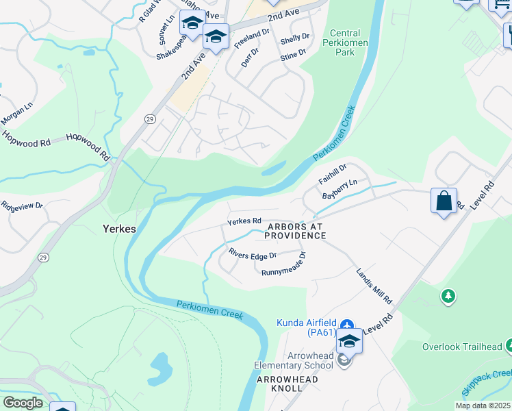 map of restaurants, bars, coffee shops, grocery stores, and more near 5 Henry Avenue in Collegeville