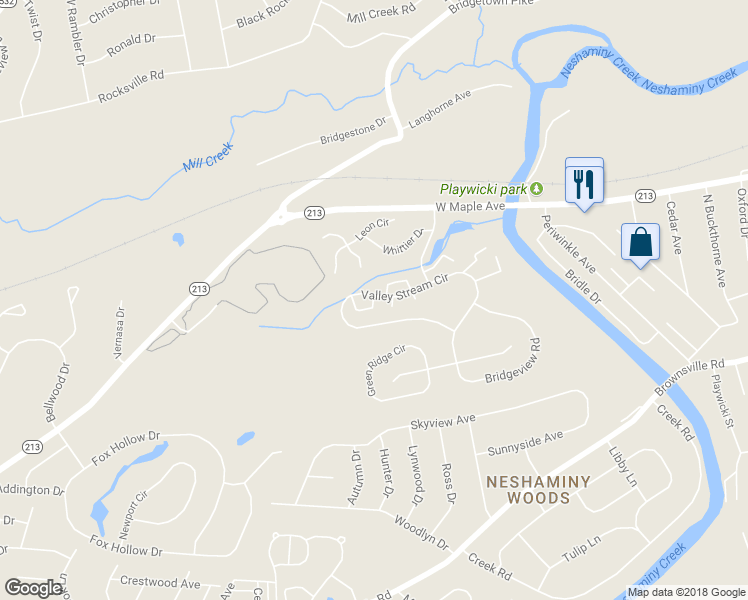 map of restaurants, bars, coffee shops, grocery stores, and more near 548 Pebble Ridge Court in Feasterville-Trevose