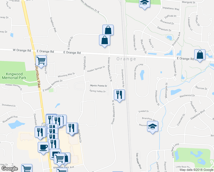map of restaurants, bars, coffee shops, grocery stores, and more near 840 Mystic Pointe Drive in Lewis Center
