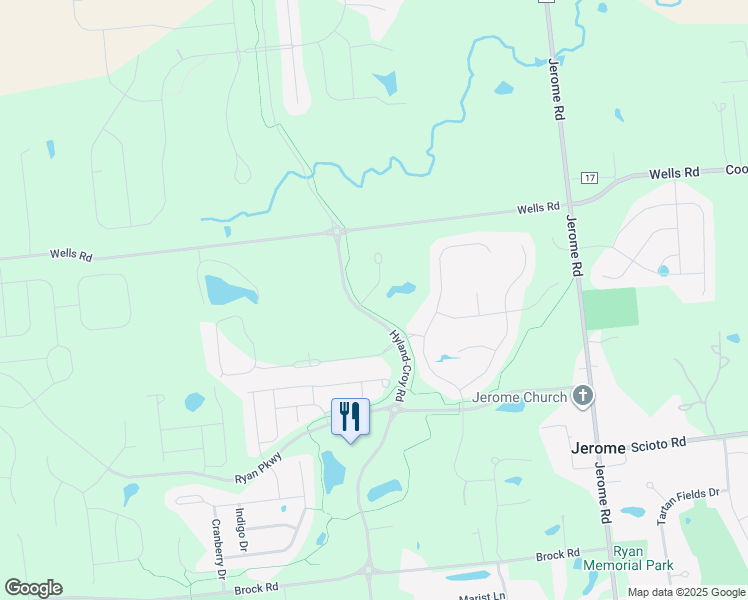 map of restaurants, bars, coffee shops, grocery stores, and more near 10812 Rock Rose Place in Plain City