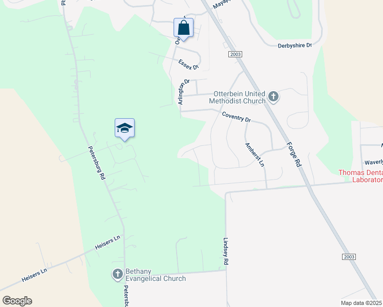 map of restaurants, bars, coffee shops, grocery stores, and more near 207 Forgedale Drive in Carlisle