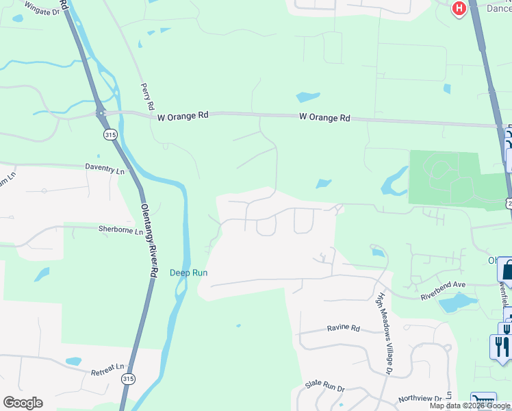 map of restaurants, bars, coffee shops, grocery stores, and more near 8395 Deep Run in Powell