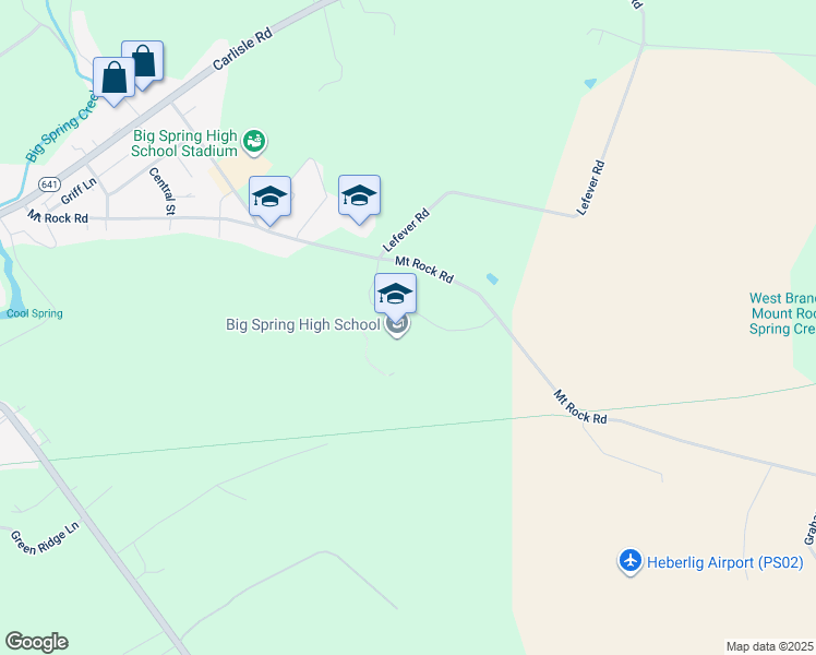 map of restaurants, bars, coffee shops, grocery stores, and more near 100 Mount Rock Road in Newville