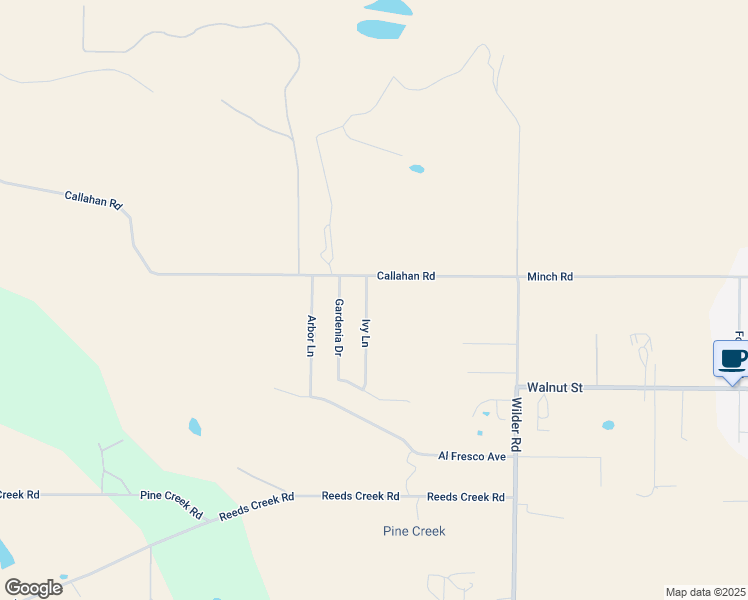 map of restaurants, bars, coffee shops, grocery stores, and more near 12970 Ivy Lane in Red Bluff