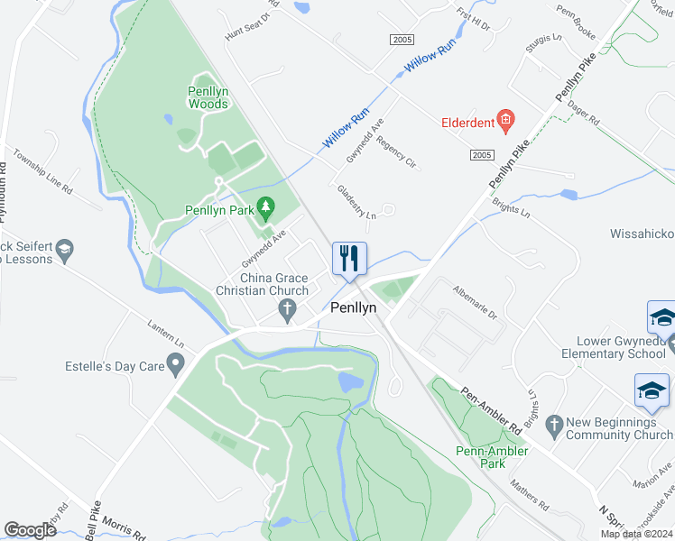 map of restaurants, bars, coffee shops, grocery stores, and more near 420 Mansion Avenue in Blue Bell