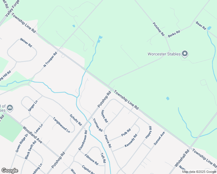map of restaurants, bars, coffee shops, grocery stores, and more near 156 Township Line Road in East Norriton
