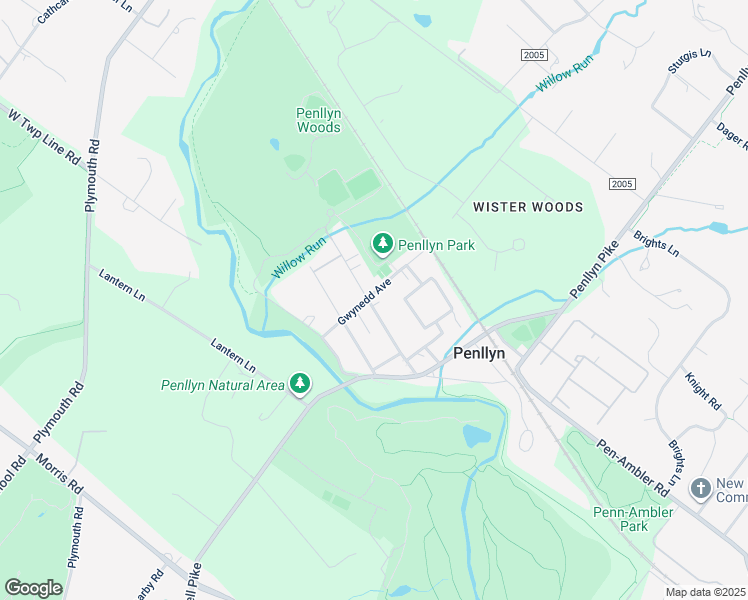 map of restaurants, bars, coffee shops, grocery stores, and more near 1061 Trewellyn Avenue in Penllyn