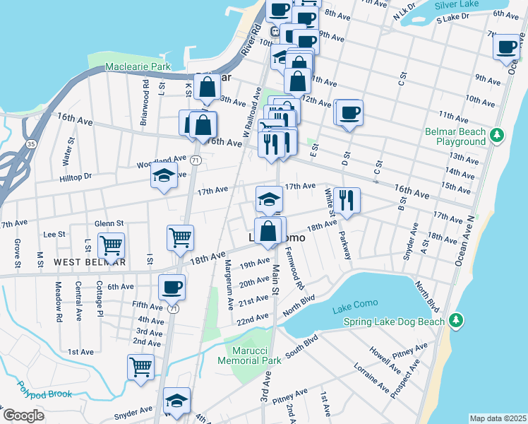 map of restaurants, bars, coffee shops, grocery stores, and more near in Lake Como