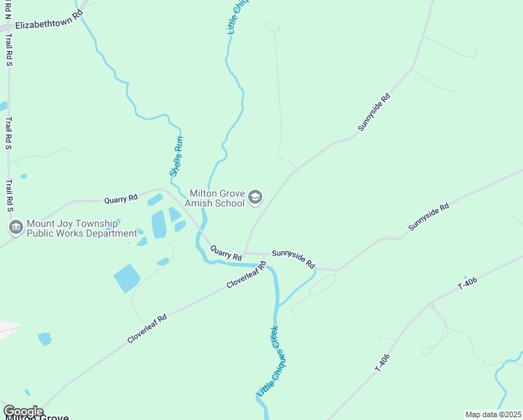 map of restaurants, bars, coffee shops, grocery stores, and more near 3509 Sunnyside Road in Manheim