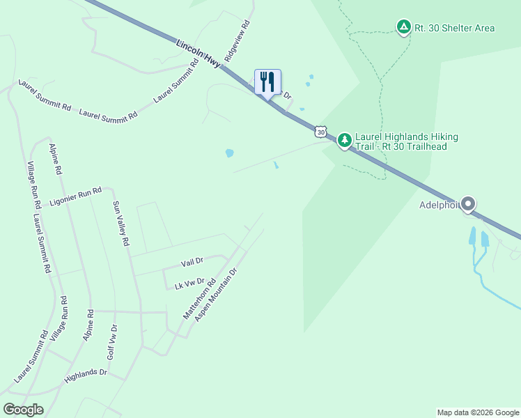 map of restaurants, bars, coffee shops, grocery stores, and more near 862 Matterhorn Road in Boswell