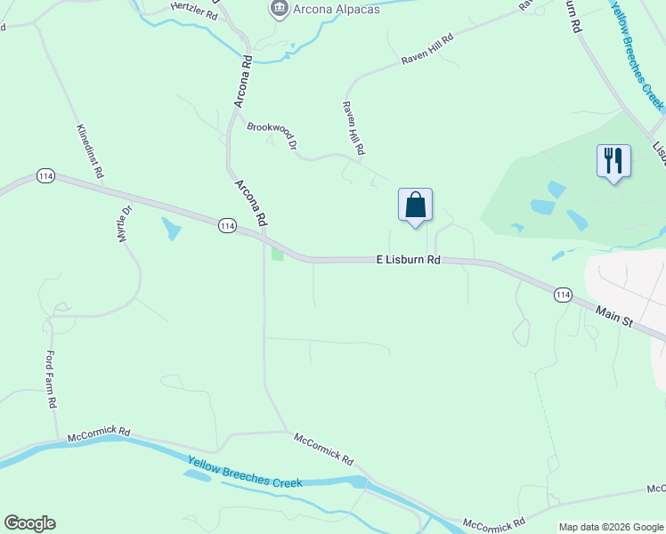 map of restaurants, bars, coffee shops, grocery stores, and more near 1014 East Lisburn Road in Mechanicsburg