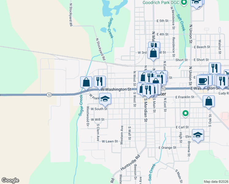 map of restaurants, bars, coffee shops, grocery stores, and more near 559-599 West Franklin Street in Winchester