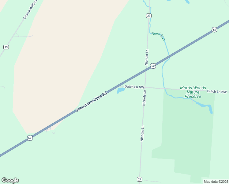 map of restaurants, bars, coffee shops, grocery stores, and more near 8116 Johnstown Utica Road in Johnstown