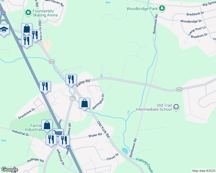 map of restaurants, bars, coffee shops, grocery stores, and more near 615 Bluebill Drive in Goldsboro