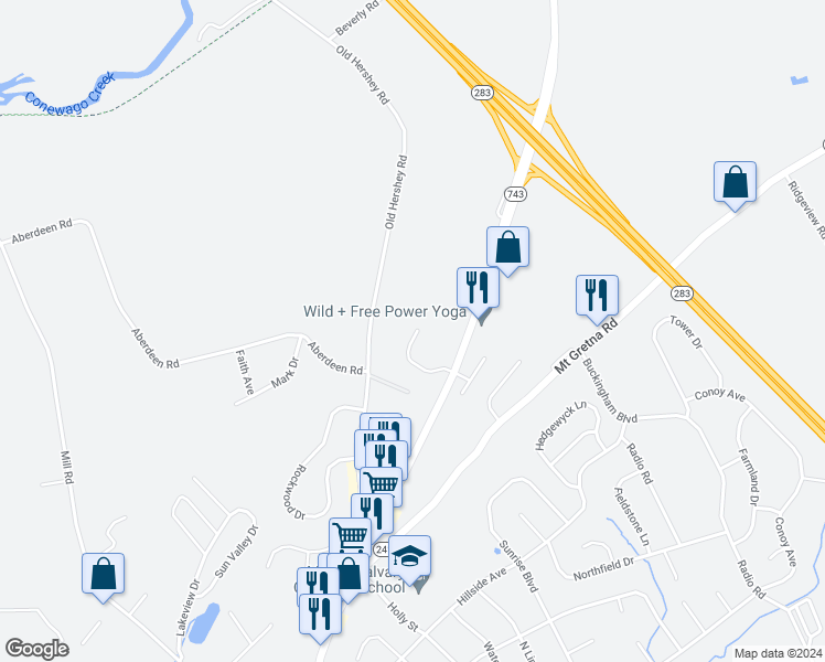 map of restaurants, bars, coffee shops, grocery stores, and more near 259 Ammon Avenue in Elizabethtown