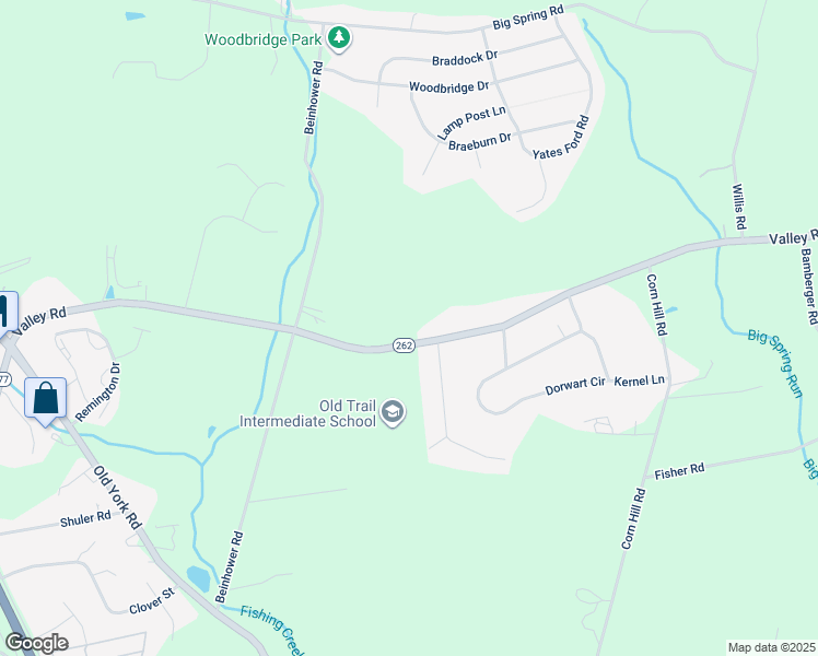 map of restaurants, bars, coffee shops, grocery stores, and more near 351 Valley Road in York County